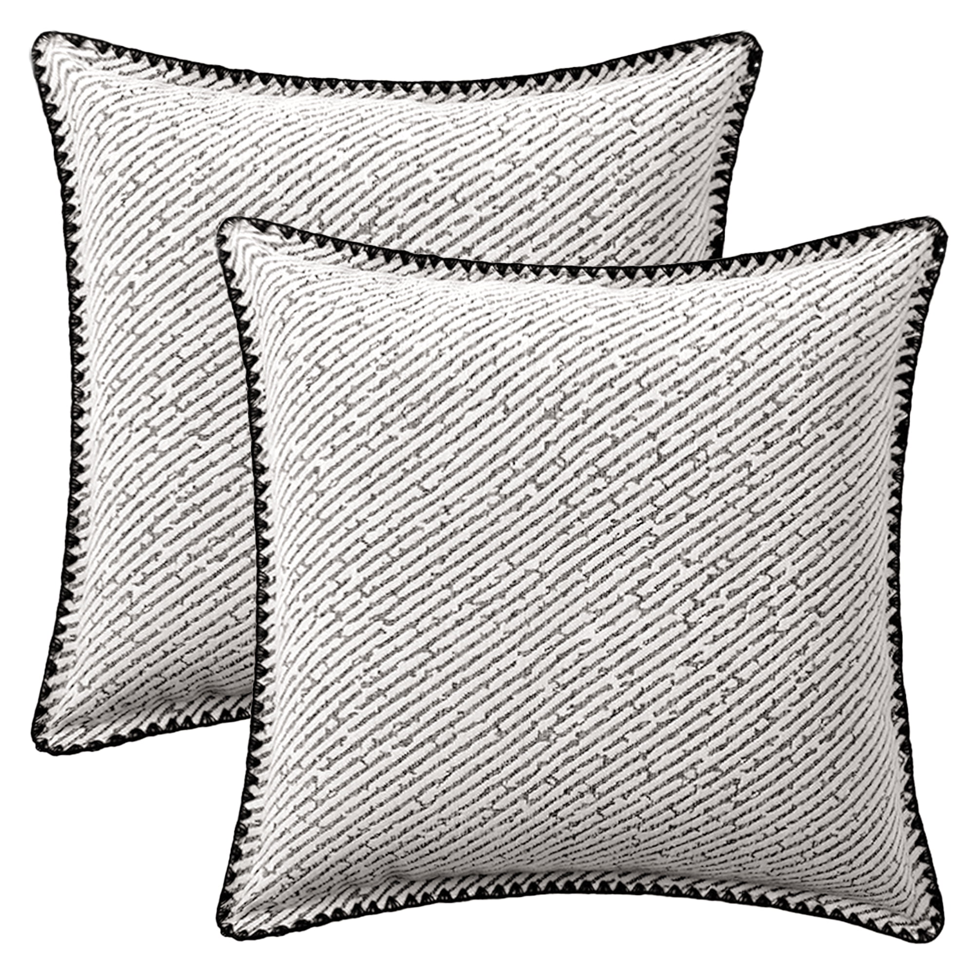 Unique Bargains 2 Pcs Soft Chenille Pillowcase White 18" x 18"