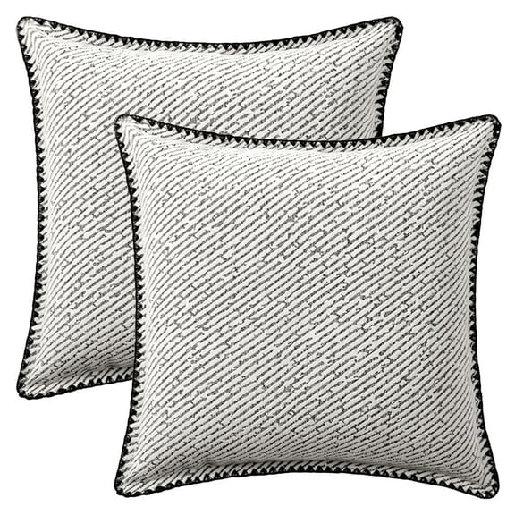 Unique Bargains 2 Pcs Soft Chenille Pillowcase White 18" x 18"