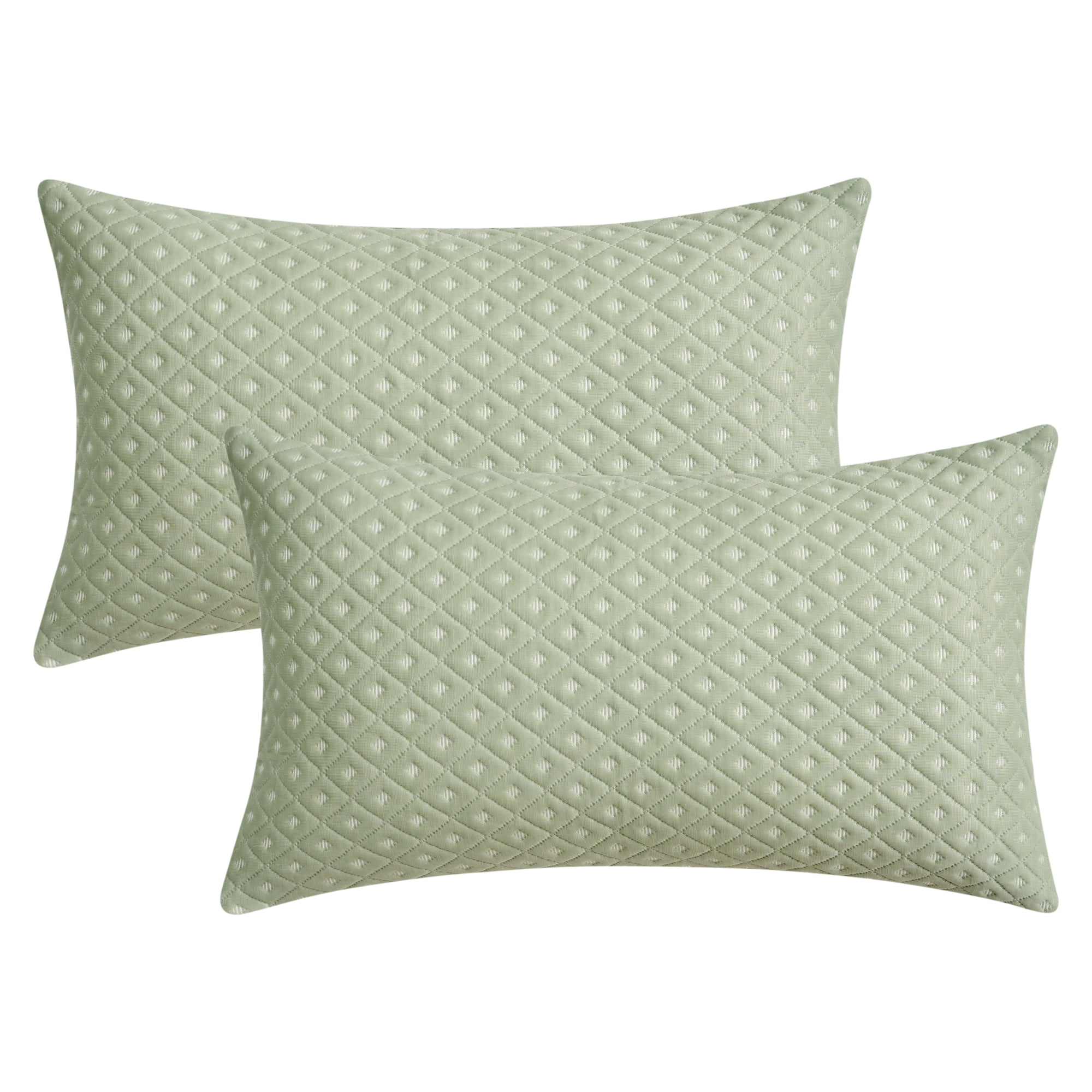 Unique Bargains 2 Pcs Soft Modern Geometric Cushion Cases Green 12" x 20"