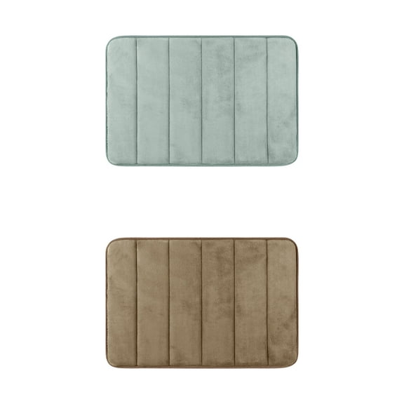 Unique Bargains 2 Pcs Soft Thick Absorbent Quick Dry Bathroom Bath Rugs Non Slip Grey/Brown 16" x 24"