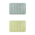 thumbnail image 1 of Unique Bargains 2 Pcs Soft Thick Absorbent Quick Dry Bathroom Bath Rugs Non Slip Grey/Green 20" x 32", 1 of 6