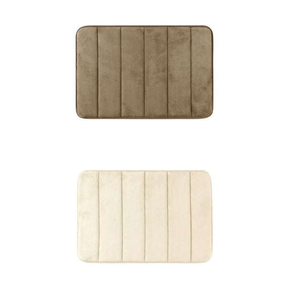 Unique Bargains 2 Pcs Soft Thick Absorbent Quick Dry Bathroom Bath Rugs Non Slip Khaki/Brown 16" x 24"