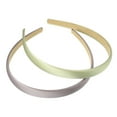 thumbnail image 1 of Unique Bargains 2 Pcs Solid Simple Satin Headbands Fashion Anti Slip Hair Accessories for Women Purple Green 0.63" Wide, 1 of 7