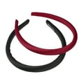 thumbnail image 1 of Unique Bargains 2 Pcs Solid Simple Silk Headbands Fashion Anti Slip Hair Accessories for Women Red Black 0.59" Wide, 1 of 7