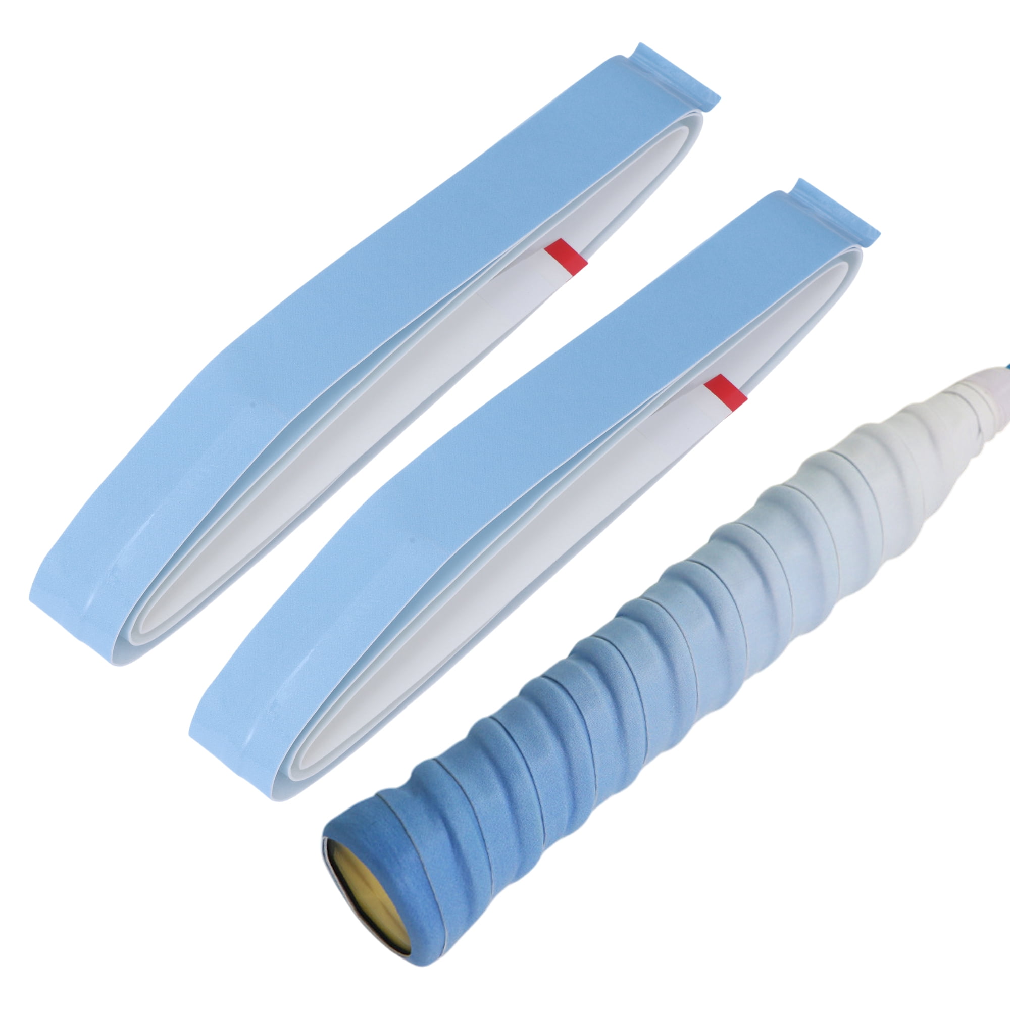 Unique Bargains 2 Pcs Tennis Racket Grip Tape Dry Overgrip Tape Gradient Blue