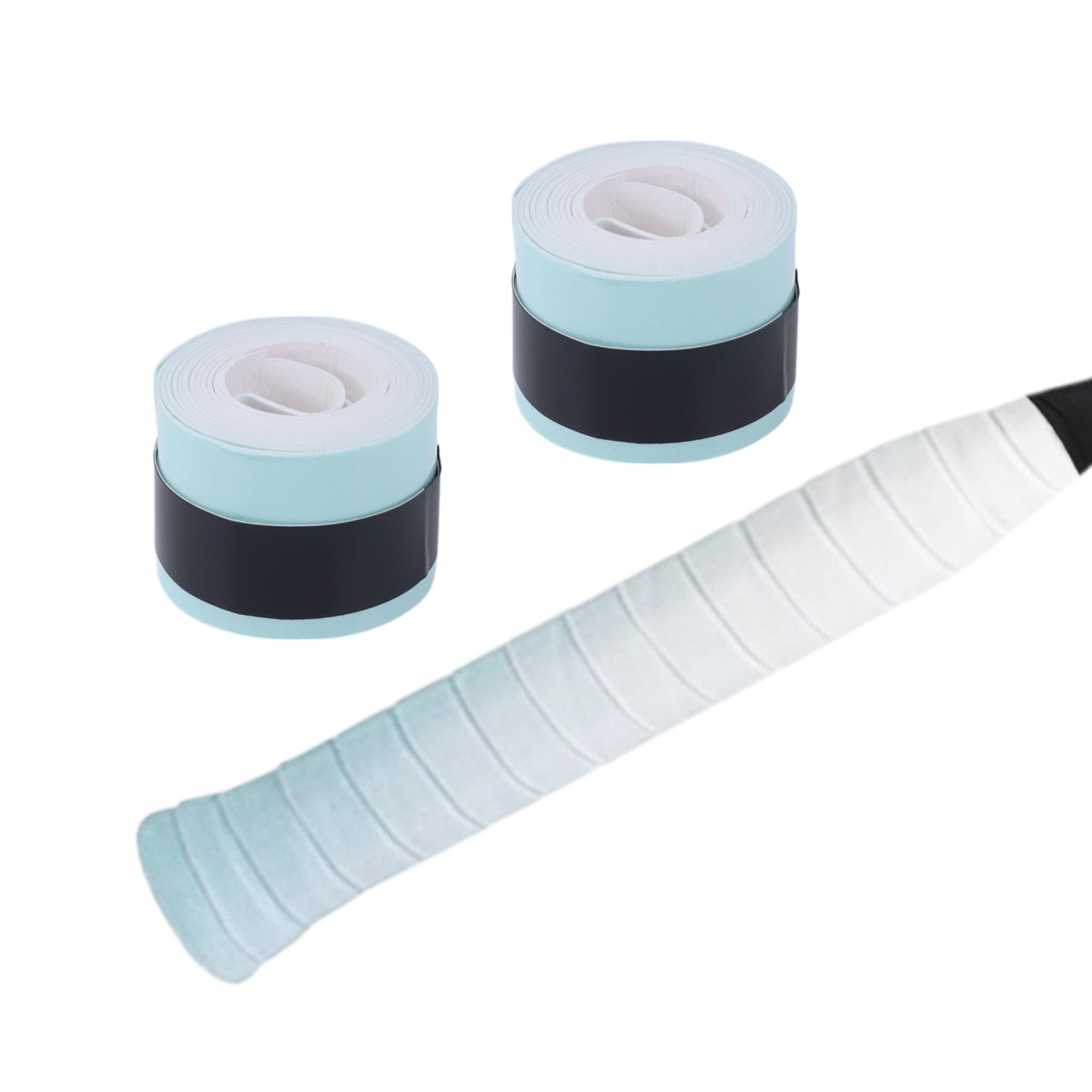 Unique Bargains 2 Pcs Tennis Racket Grip Tape Dry Overgrip Tape Gradient Light Green Black