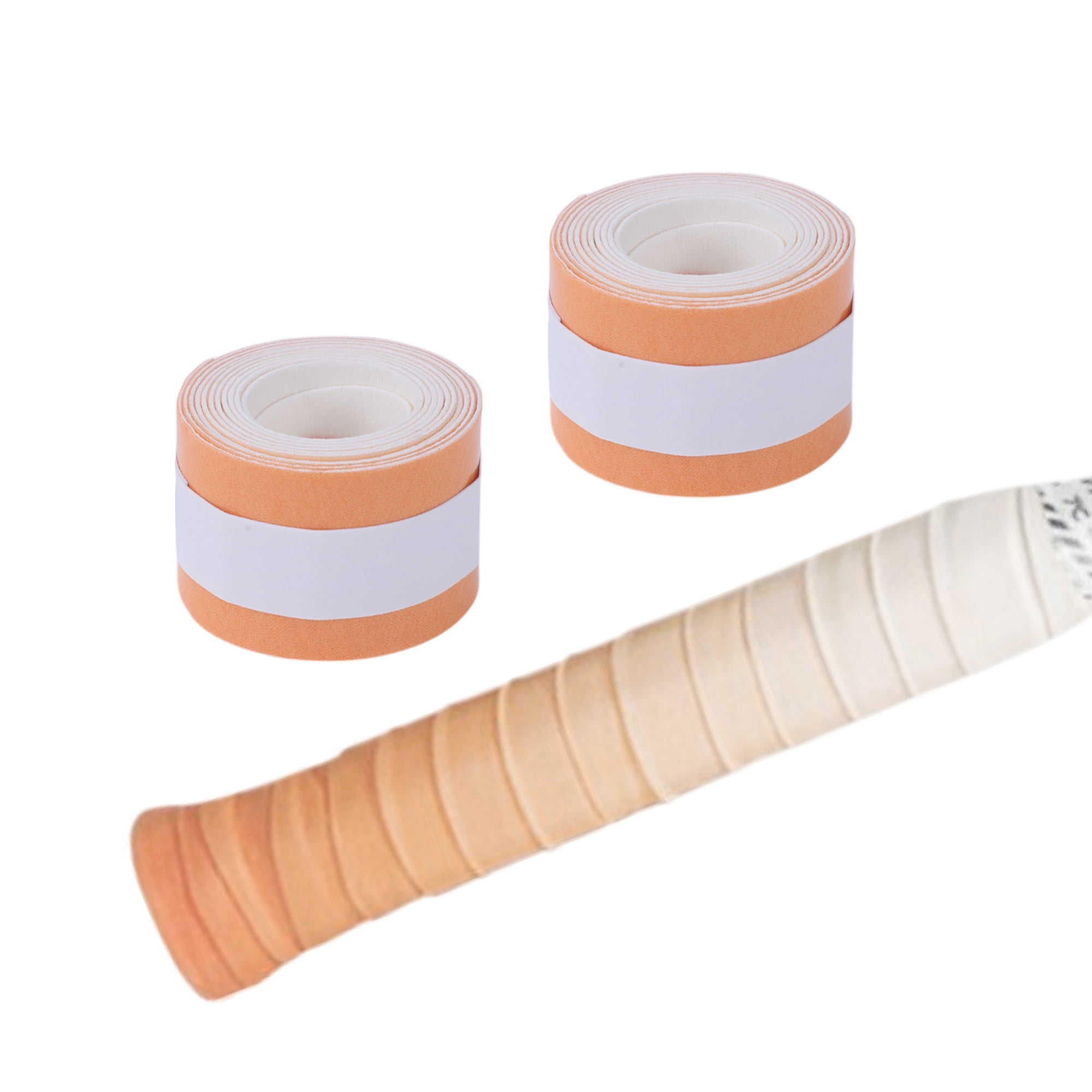 Unique Bargains 2 Pcs Tennis Racket Grip Tape Dry Overgrip Tape Gradient Orange White