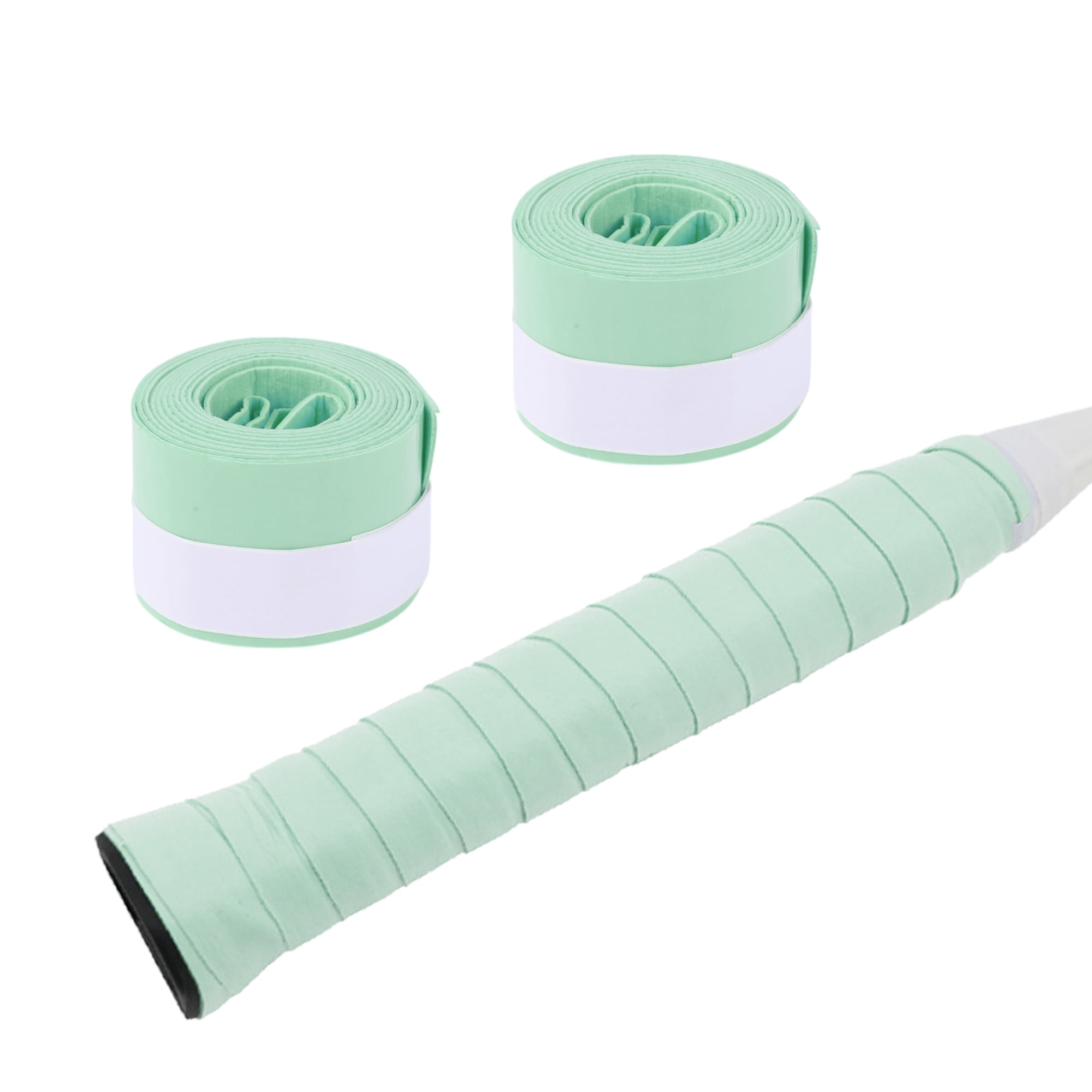Unique Bargains 2 Pcs Tennis Racket Grip Tape Dry Overgrip Tape Light Green