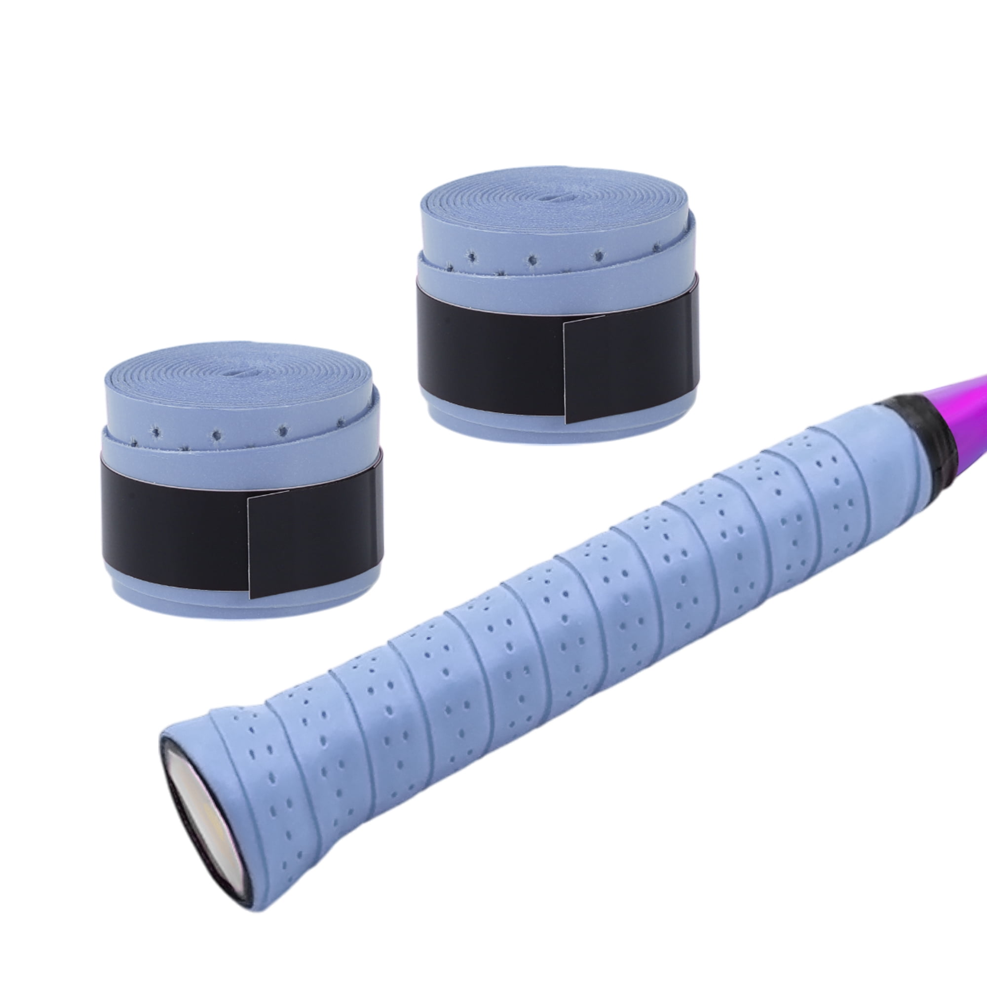 Unique Bargains 2 Pcs Tennis Racket Grip Tape Dry Overgrip Tape Sky Blue