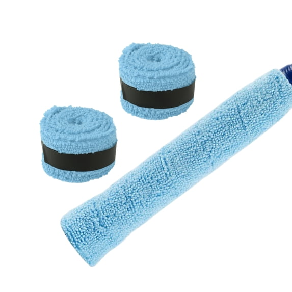 Unique Bargains 2 Pcs Tennis Racket Grip Tape Towel Tennis Overgrip Tape Sky Blue