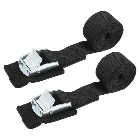 Unique Bargains 2 Pcs Tie Down Straps 400kg Load Capacity Lashing Strap 3.3' x 1" Zinc Alloy Cam Buckle Cinch Straps