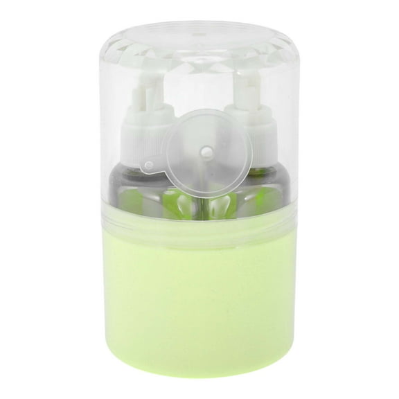Unique Bargains 2 Pcs Travel Container Set Portable Travel Bottles Set Green