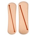 thumbnail image 1 of Unique Bargains 2 Pcs Travel Makeup Bag Makeup Brush Holder Portable Makeup Organizer Bag Waterproof Silicone Beige, 1 of 7