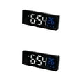 thumbnail image 1 of Unique Bargains 2 Pcs Triple Alarm Clock with Big Numbers Black Blue, 1 of 6