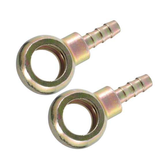 Unique Bargains 2 Pcs Universal Banjo Bolt 16mm ID 8mm OD Banjo Bolt Hose Barb Fitting Adapter for Car Metal Bronze Tone