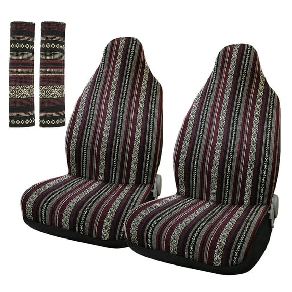 Unique Bargains 2 Pcs Universal Car Front Seat Cover Saddle Blanket Seat-Belt Pad Protectors for Car