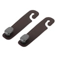 thumbnail image 1 of Unique Bargains 2 Pcs Universal Car Seat Headrest Hook for Most Car, SUV, Truck Car Seat Back Organizer Hooks Sturdy Faux Leather Metal Deep Brown 6.93"x1.77", 1 of 7
