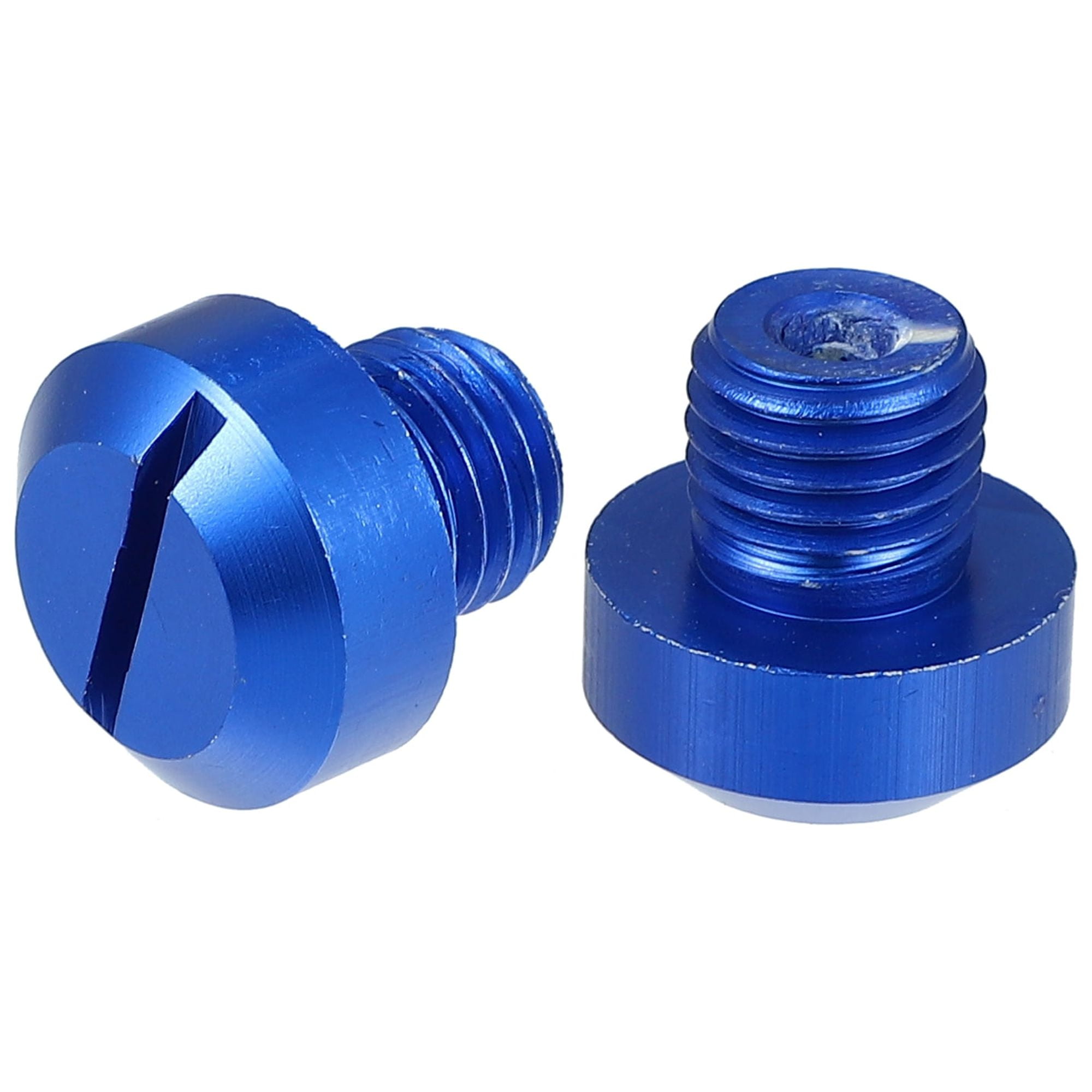 Unique Bargains 2 Pcs Universal M10x1.25 Motorcycle Right Side Mirror Hole Plugs Screws Rearview Mirrors Caps Screw Blue