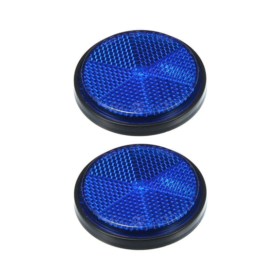 Unique Bargains 2 Pcs Universal Round Shape Reflector for Motorcycle Garbage Cans Car Trailer Truck and Bike Blue