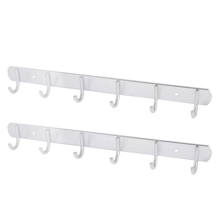 Unique Bargains Aluminum Wall Mounted Coat Hat Towel Clothes Robe Hooks and  Hangers Silver Tone 1 Pc