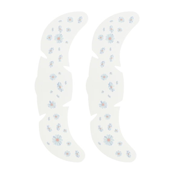 Unique Bargains 2 Pcs Waterproof Freckles Stickers Floral Face Tattoo for Costume Parties Light Blue Water Film Paper PET Film