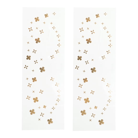 Unique Bargains 2 Pcs Waterproof Freckles Stickers QT-0149 Face Tattoo for Costume Parties Gold Tone Water Film Paper PET Film