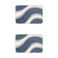 thumbnail image 1 of Unique Bargains 2 Pcs Wavy Stripes Bathroom Rugs Absorbent Non-Slip Bath Mats Multi-1 16" x 24", 1 of 6