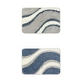 thumbnail image 1 of Unique Bargains 2 Pcs Wavy Stripes Bathroom Rugs Absorbent Non-Slip Bath Mats Multi-1/Multi-2 16" x 24", 1 of 6