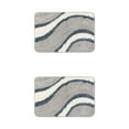 thumbnail image 1 of Unique Bargains 2 Pcs Wavy Stripes Bathroom Rugs Absorbent Non-Slip Bath Mats Multi-2 16" x 24", 1 of 6