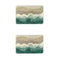 thumbnail image 1 of Unique Bargains 2 Pcs Wavy Stripes Bathroom Rugs Absorbent Non-Slip Bath Mats Multi-3 16" x 24", 1 of 6