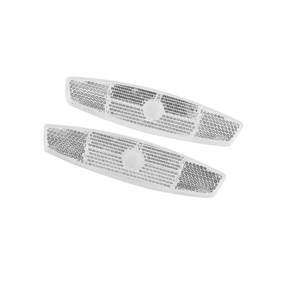 Unique Bargains 2 Pcs White Plastic Clip-on Bike Reflective Warning Reflector