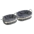 thumbnail image 1 of Unique Bargains 2 Pcs Wicker Basket with Handle Gray 10.2*7.1*3.5in/11.8*8.3*3.7in, 1 of 6