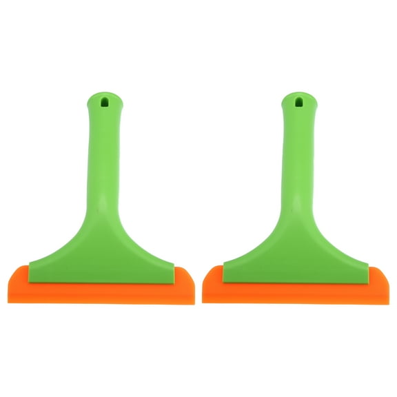 Unique Bargains 2 Pcs Window Mirror Car Windshield Squeegee Car Water Blade Water Wiper Shower Squeegee Silicone Green