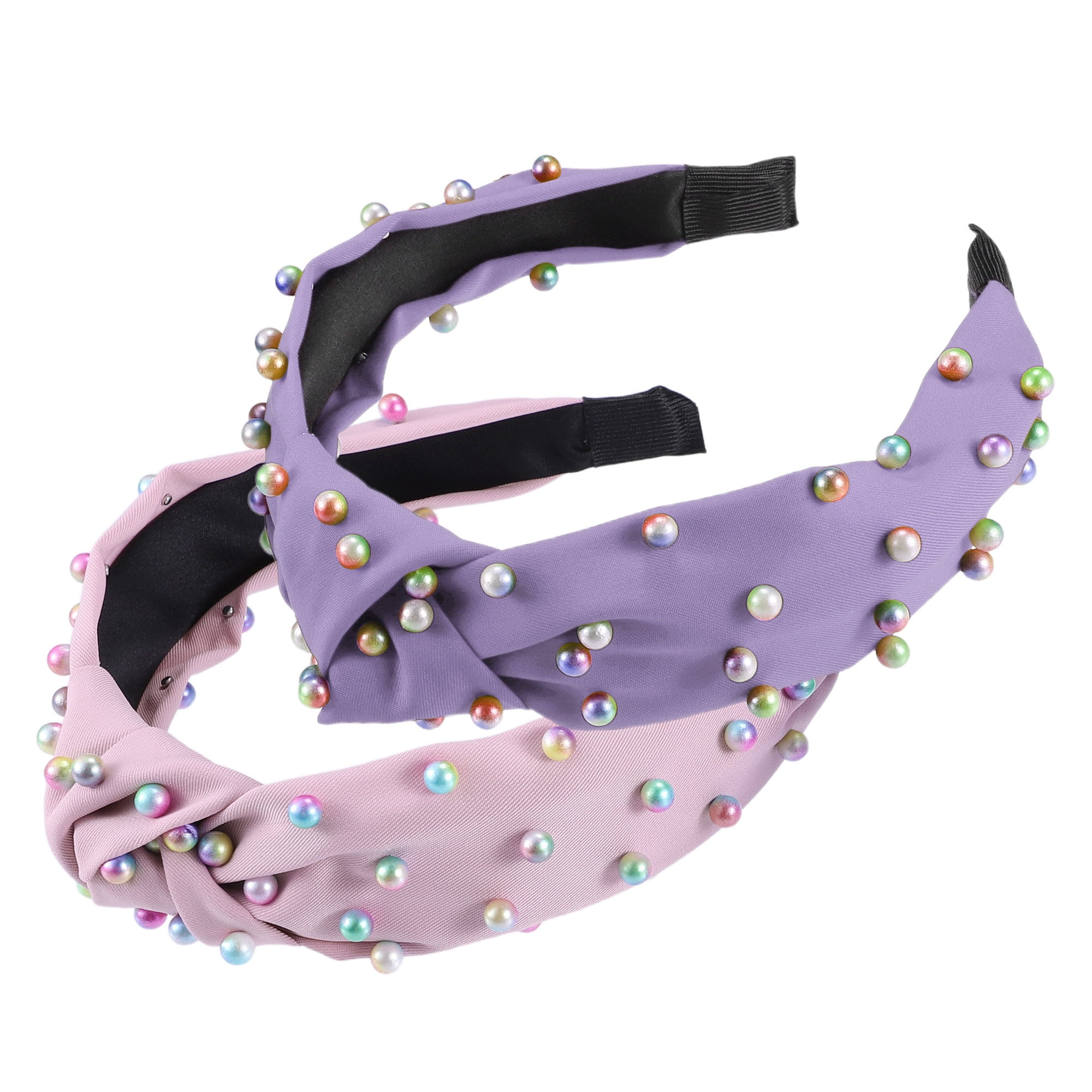 Beaded Pink-Purple Headband New Amazon.com : Uintoon Purple Headband Rhinestone Embellished  main image 3