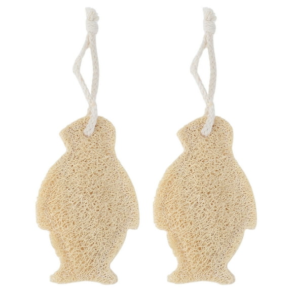 Unique Bargains 2 Pcs Women Non-Scratch Kitchen Sponge for Home Loofah Little Penguin