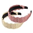 thumbnail image 1 of Unique Bargains 2 Pcs Women' Wide Headband Pink Yellow 1.93" Wide Classic Casual Style Headband for Women Girl, 1 of 7