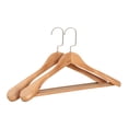 thumbnail image 1 of Unique Bargains 2 Pcs Wood Non-Slip Hangers with Clips for Clothing and Pants Apricot, 1 of 6