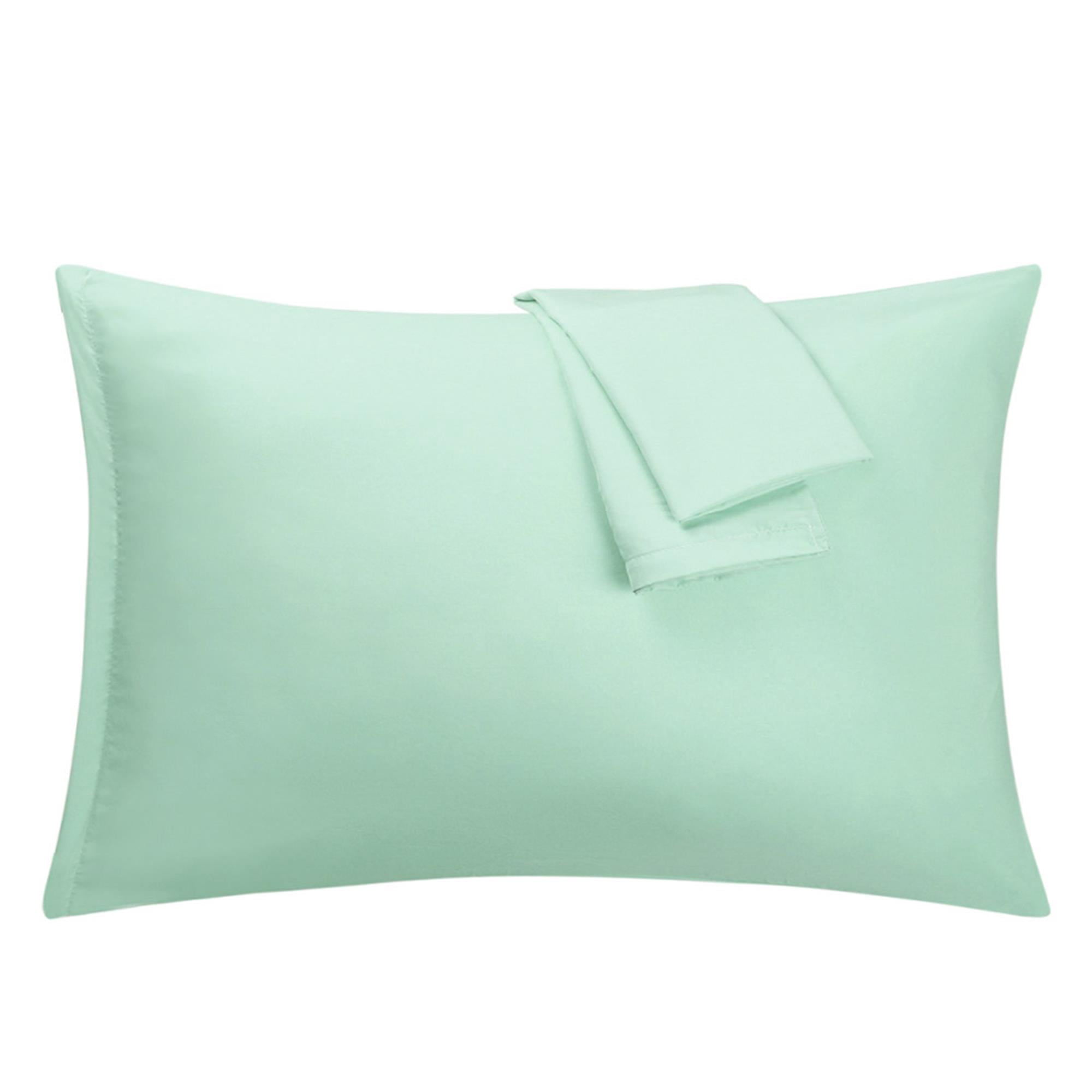 Unique Bargains 2-Piece 1800D Microfiber Solid Pillowcases Green King