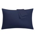 thumbnail image 1 of Unique Bargains 2-Piece 1800D Microfiber Solid Pillowcases Navy Queen, 1 of 8