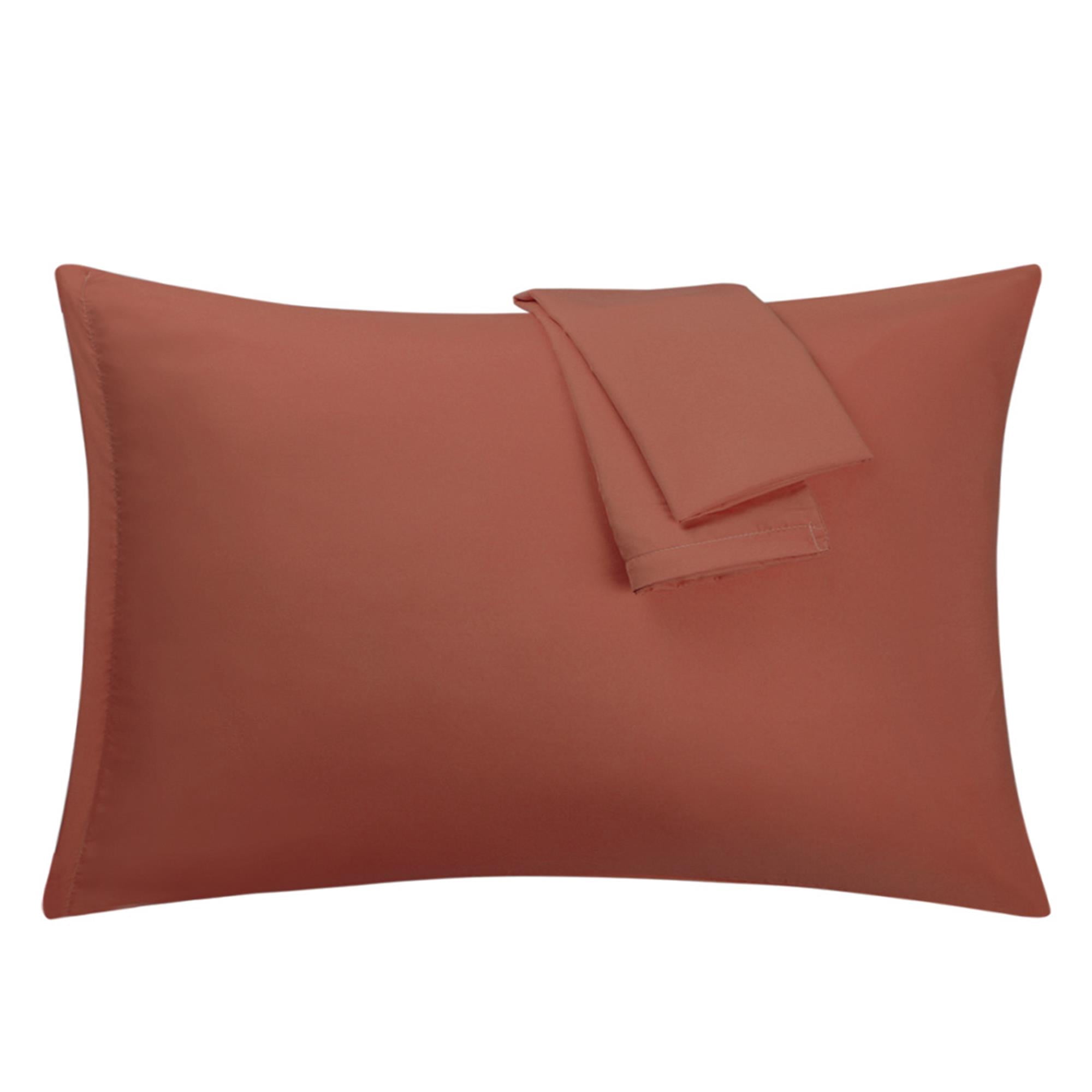 Unique Bargains 2-Piece 1800D Microfiber Solid Pillowcases Orange King