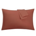 thumbnail image 1 of Unique Bargains 2-Piece 1800D Microfiber Solid Pillowcases Orange King, 1 of 8