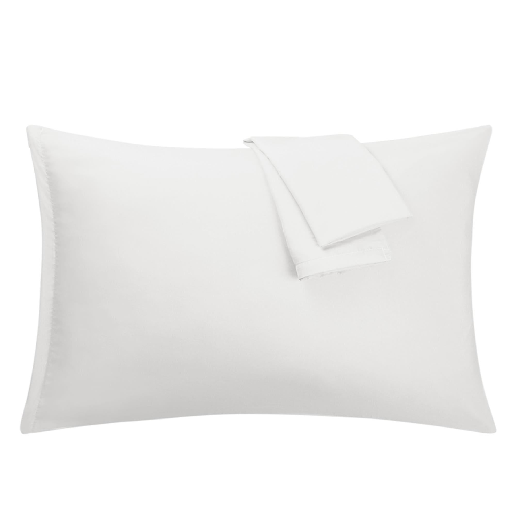Unique Bargains 2-Piece 1800D Microfiber Solid Pillowcases White Queen