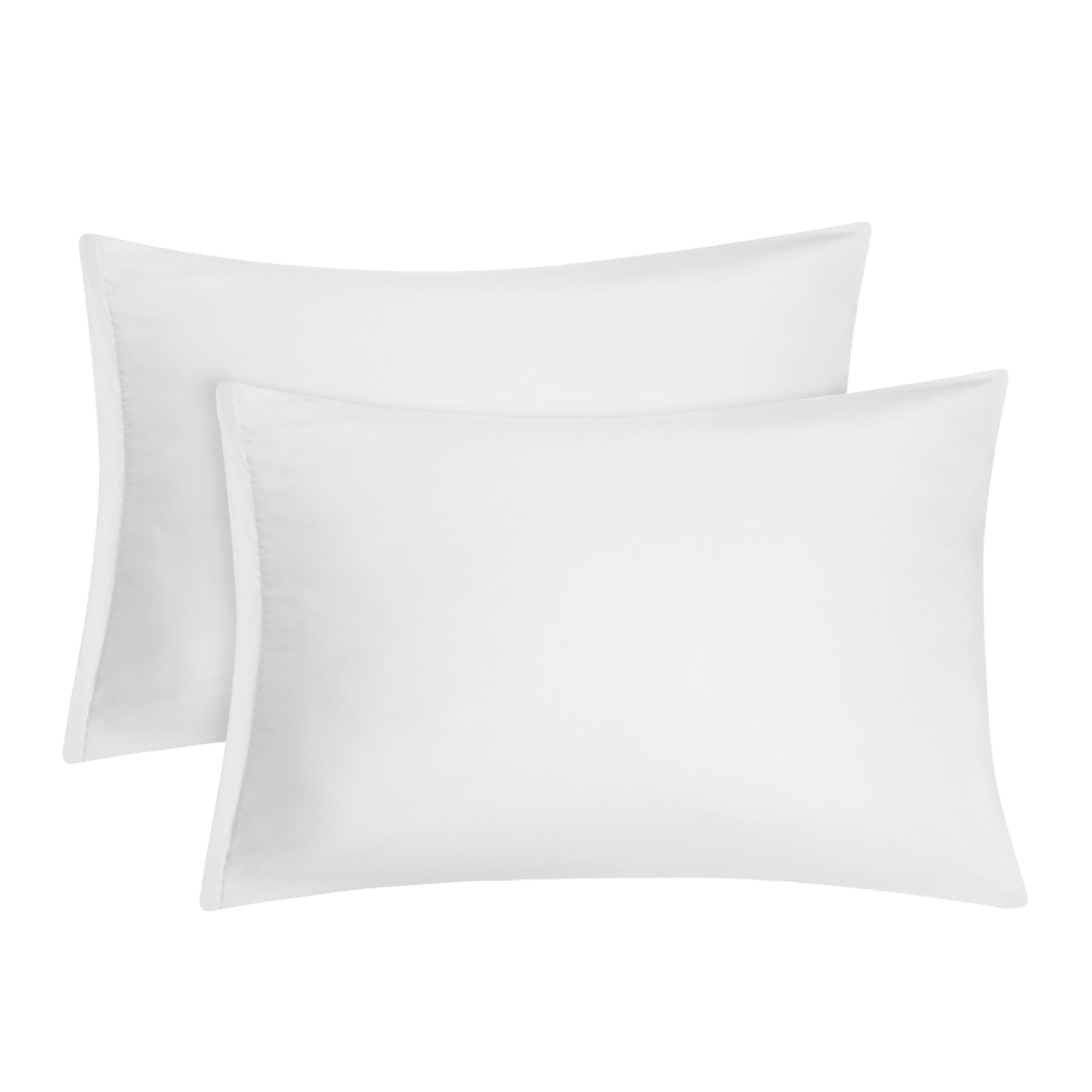 Unique Bargains 2-Piece 1800D Microfiber Solid Pillowcases White Travel