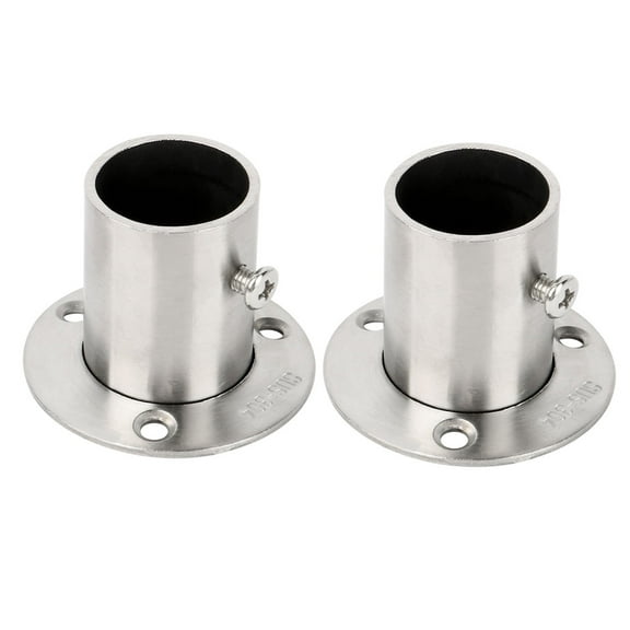 Unique Bargains 2 Piece 304 Stainless Steel Rod Bracket Flange Lever Support 0.8' Dia, High-Gloss