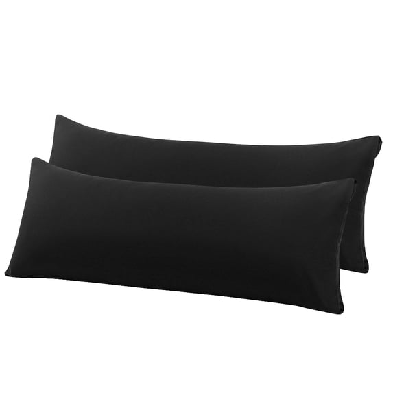 Unique Bargains 2-Piece Microfiber Body Pillow Covers, 20" x 54", Black