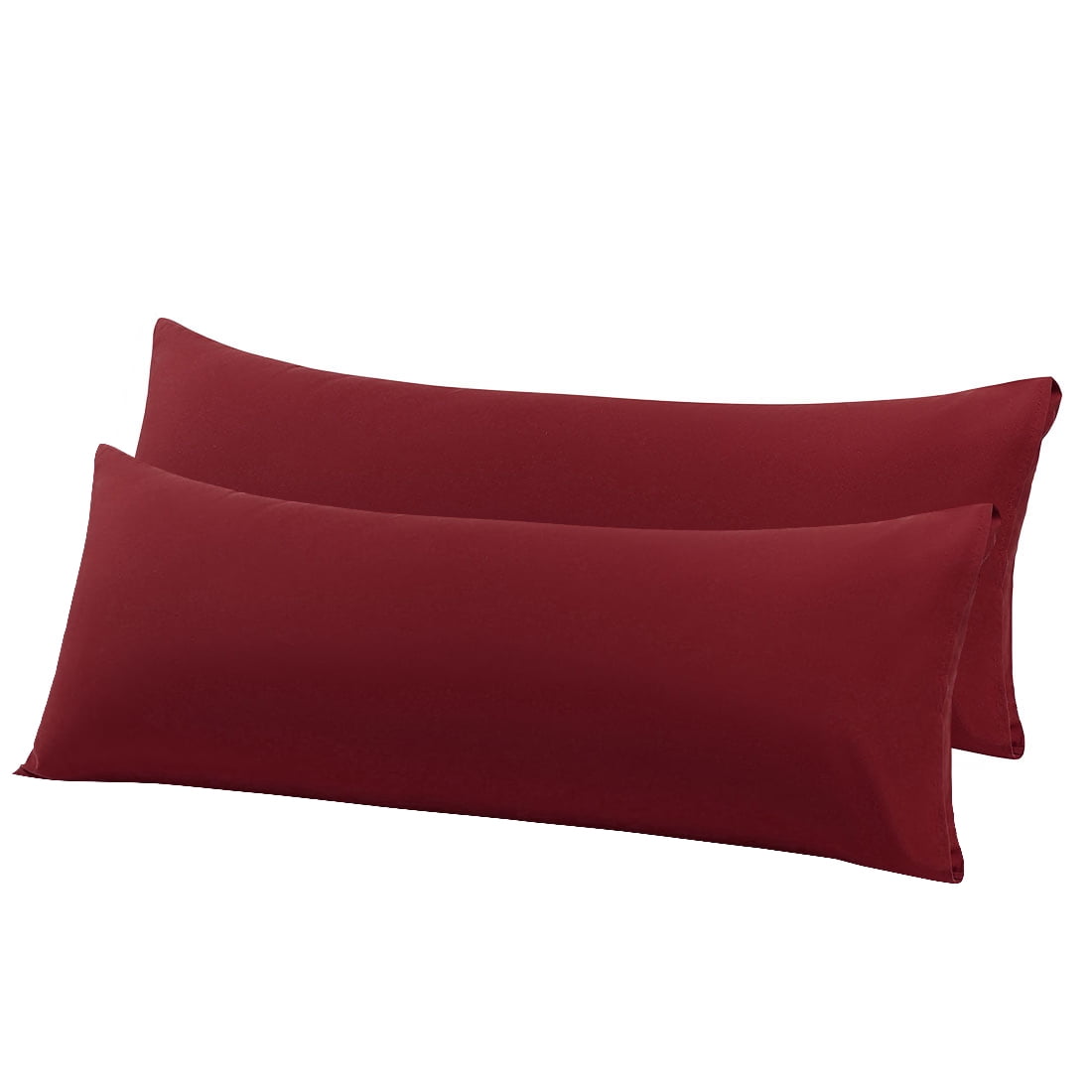 Unique Bargains 2-Piece Microfiber Body Pillow Covers, 20" x 54", Burgundy