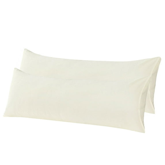 Unique Bargains 2-Piece Microfiber Body Pillow Covers, 20" x 72", Beige