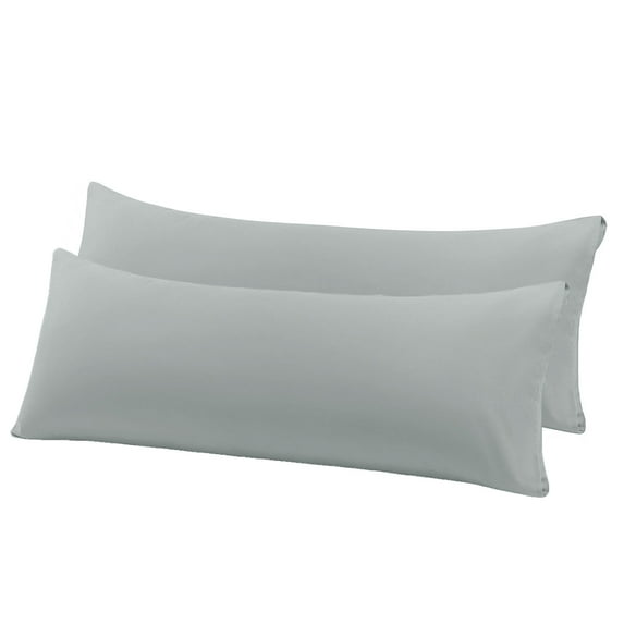 Unique Bargains 2-Piece Microfiber Body Pillow Covers, 20" x 72", Light Grey