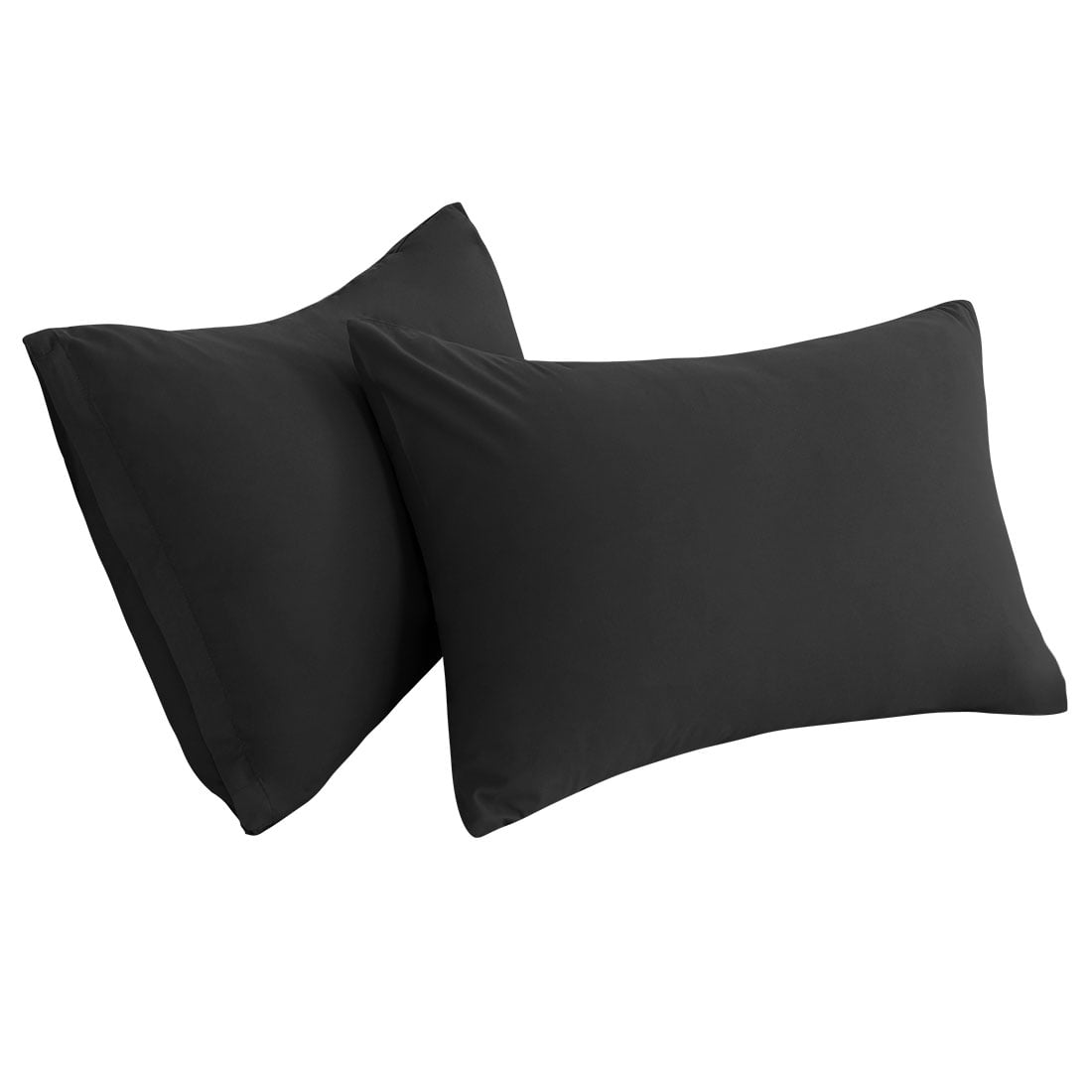 Unique Bargains 2-Piece Soft Microfiber Pillowcases, Queen, Black