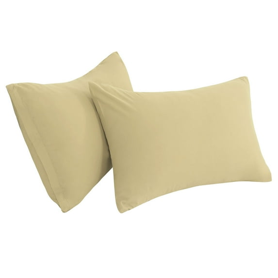 Unique Bargains 2-Piece Soft Microfiber Pillowcases, Queen, Light Tan